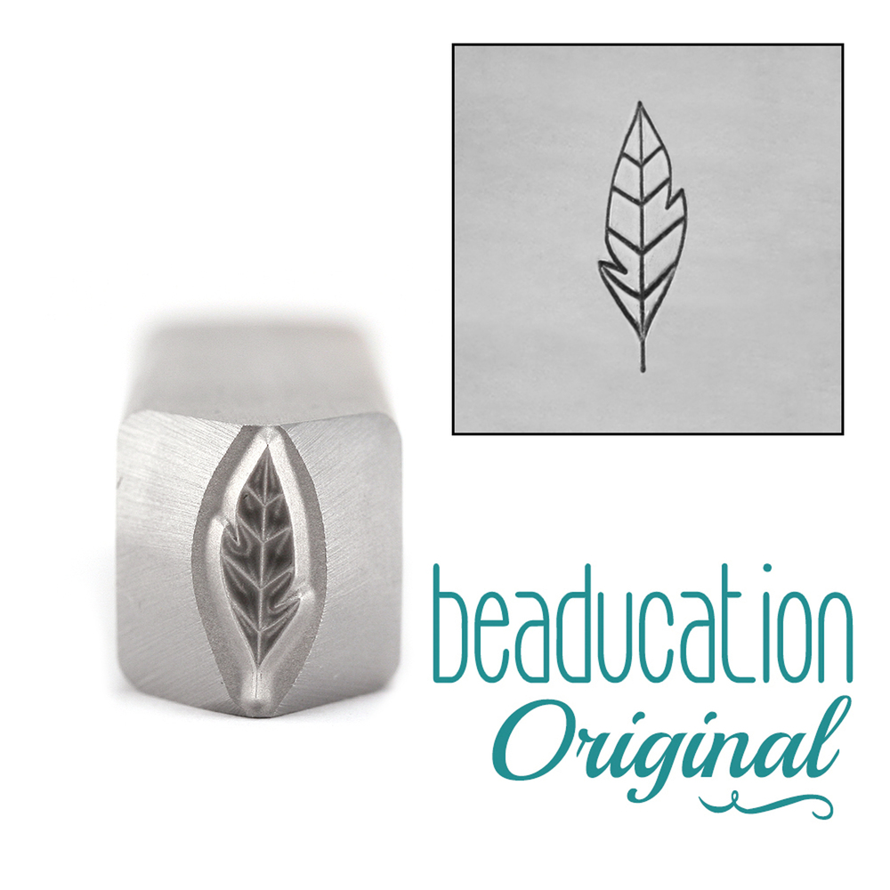 Metal Stamping Tools Large Leaf / Feather Metal Design Stamp 11mm - Beaducation Original